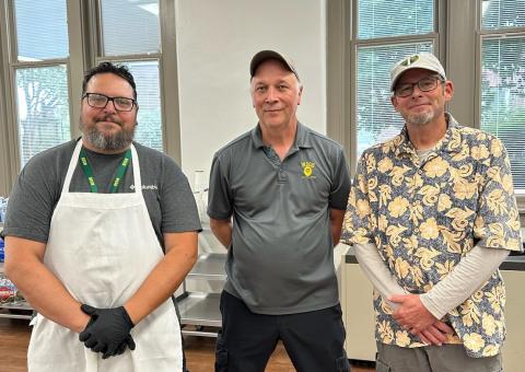 Bill, Matt and Bob standing in the dining room